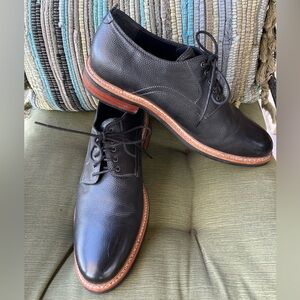 Cole Haan Black Frankland  Grand  Leather Oxfords with Brown Sole plain toe